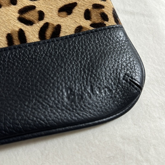 Boden leopard and Black Leather Clutch - Picture 3 of 6